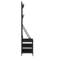 Barrie Wooden Clothes Rack With Shoe Storage In Black