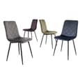 Basia Aubergine Velvet Fabric Dining Chairs In Pair