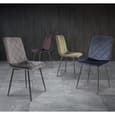 Basia Aubergine Velvet Fabric Dining Chairs In Pair
