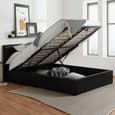 Beano Faux Leather Ottoman Storage Small Double Bed In Black