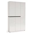 Belfort High Gloss Shoe Cabinet Tall 5 Doors In White Slate Grey