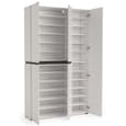 Belfort High Gloss Shoe Cabinet Tall 5 Doors In White Slate Grey
