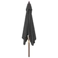 Belle Fabric Garden Parasol In Anthracite With Wooden Pole