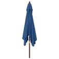 Belle Fabric Garden Parasol In Azure Blue With Wooden Pole