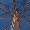 Belle Fabric Garden Parasol In Azure Blue With Wooden Pole