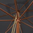Belle Fabric Garden Parasol In Black With Wooden Pole
