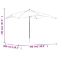 Belle Fabric Garden Parasol In Black With Wooden Pole