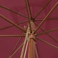 Belle Fabric Garden Parasol In Bordeaux Red With Wooden Pole