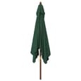 Belle Fabric Garden Parasol In Green With Wooden Pole
