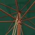 Belle Fabric Garden Parasol In Green With Wooden Pole