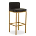 Baino Black PU Leather Bar Chairs With Gold Legs In A Pair