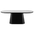 Bilbao Sintered Stone Oval Dining Table In White And Black
