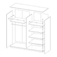 Biloxi Mirrored Wardrobe 2 Sliding Doors 200cm In Monastery Oak