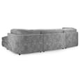 Bismarck Velvet Fullback U Shaped Corner Sofa In Platinum