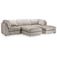Bismarck Velvet Fullback U Shaped Corner Sofa In Truffle
