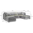 Bismarck Velvet Fullback U Shaped Corner Sofa In Truffle