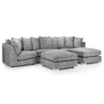 Bismarck Velvet Scatterback U Shaped Corner Sofa In Platinum