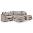 Bismarck Velvet Scatterback U Shaped Corner Sofa In Truffle