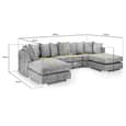 Bismarck Velvet Scatterback U Shaped Corner Sofa In Truffle