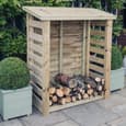 Blackfriars Square Wooden Garden Log Store In Natural