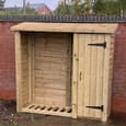 Blackfriars Wooden Garden Log Store With Tool Store In Natural