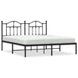 Bolivia Metal Super King Size Bed With Headboard In Black