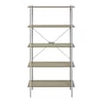 Bradken Natural Oak Wooden Shelving Unit With White Metal Frame