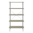 Bradken Natural Oak Wooden Shelving Unit With White Metal Frame