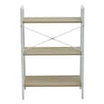 Bradken Natural Wooden 3 Tier Shelving Unit With White Frame
