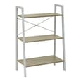 Bradken Natural Wooden 3 Tier Shelving Unit With White Frame