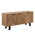 Brewster Wooden Storage Cabinet With 3 Doors In Oak