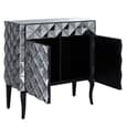 Brice Mirrored Glass Sideboard With 2 Doors 2 Drawers In Silver