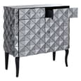 Brice Mirrored Glass Sideboard With 2 Doors 2 Drawers In Silver