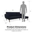Brittan Fabric Corner Sofa Bed With Wooden Legs In Navy Blue