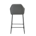 Brooks Grey Faux Leather Bar Chairs With Anthracite Legs In Pair