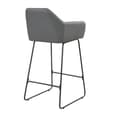 Brooks Grey Faux Leather Bar Chairs With Anthracite Legs In Pair