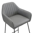 Brooks Grey Faux Leather Bar Chairs With Anthracite Legs In Pair