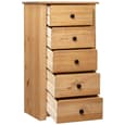 Bury Wooden Chest Of 5 Drawers Tall In Brown