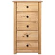 Bury Wooden Chest Of 5 Drawers Tall In Brown