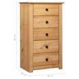 Bury Wooden Chest Of 5 Drawers Tall In Brown