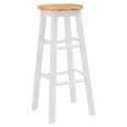 Cadell White Tropical Hevea Wood Bar Stools In Pair