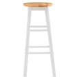 Cadell White Tropical Hevea Wood Bar Stools In Pair