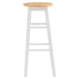 Cadell White Tropical Hevea Wood Bar Stools In Pair