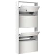 Calvi High Gloss Shoe Storage Cabinet 4 Mirror Layers In White