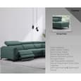 Cannes Fabric Right Handed Electric Recliner Sofa Suite In Green