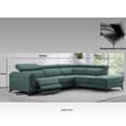 Cannes Fabric Right Handed Electric Recliner Sofa Suite In Green