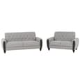 Canton Fabric 3+2 Seater Sofa Set With Black Legs In Light Grey