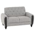 Canton Fabric 3+2 Seater Sofa Set With Black Legs In Light Grey