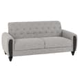 Canton Fabric 3+2 Seater Sofa Set With Black Legs In Light Grey