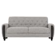 Canton Fabric 3+2 Seater Sofa Set With Black Legs In Light Grey